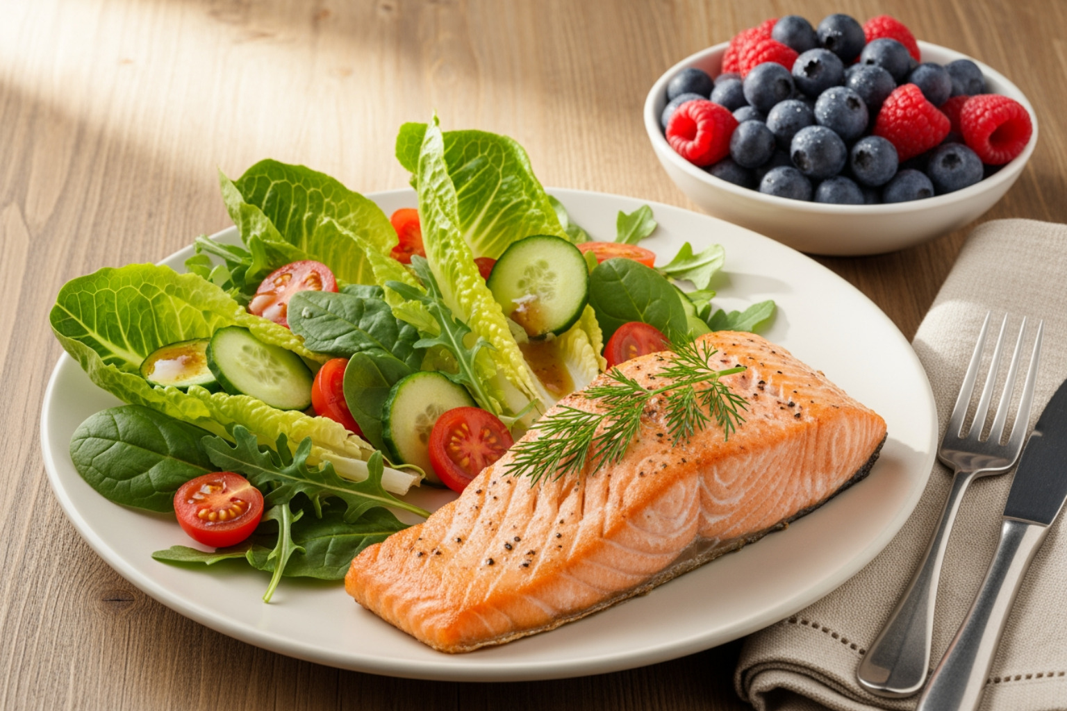 healthy foods like salmon, berries, and leafy greens - How to reduce muscle soreness?