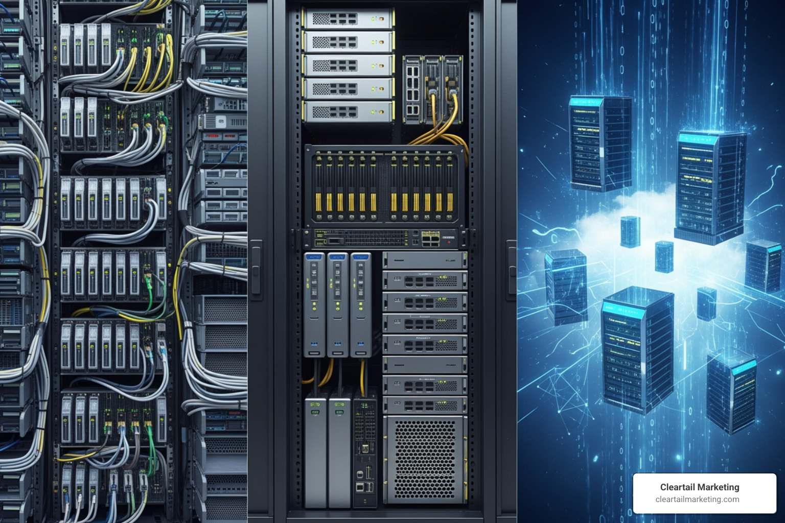 illustrating the difference between shared, VPS, and cloud server environments - best small business webhosting