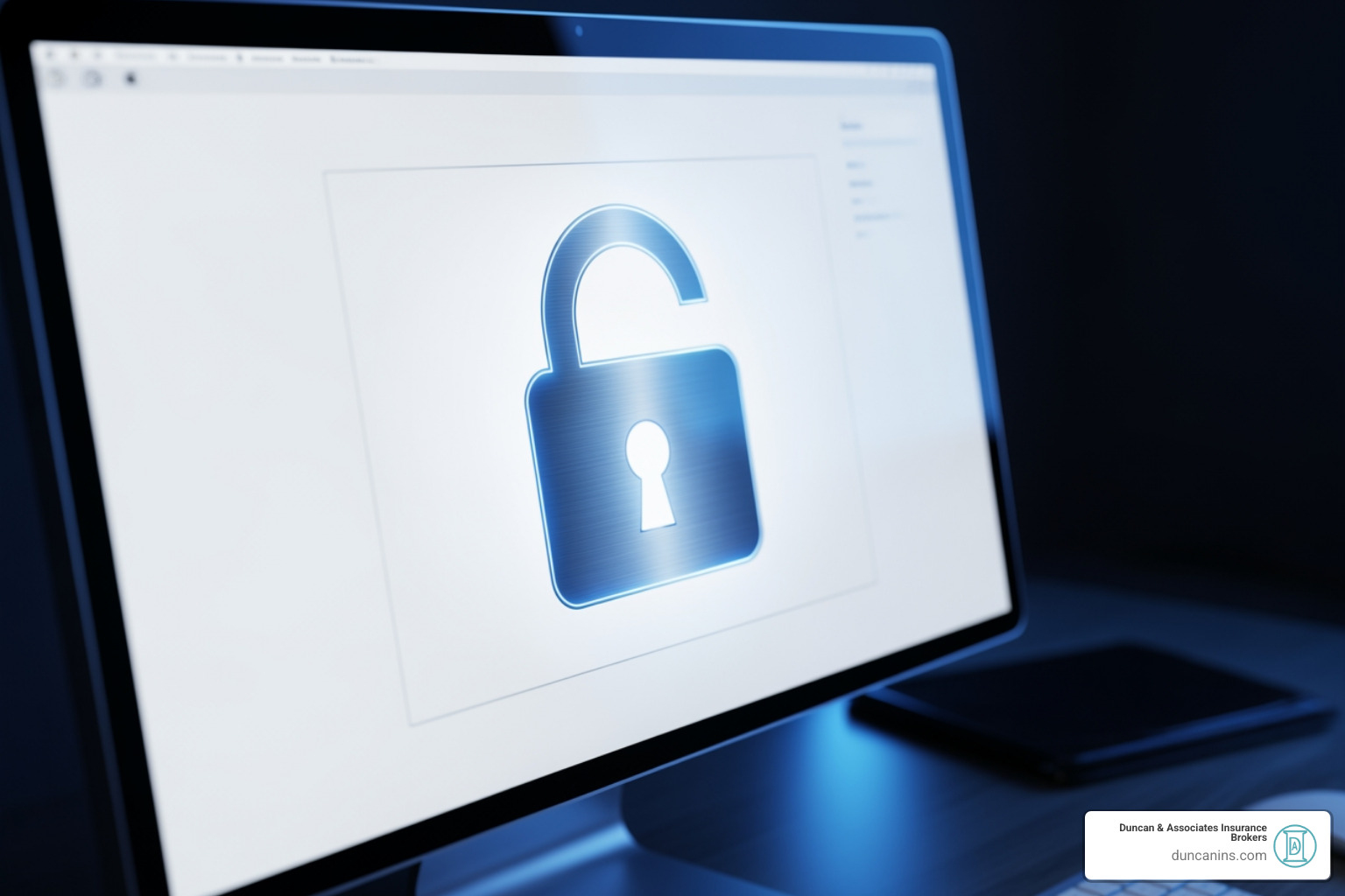 computer with a lock symbol - property management insurance computer with a lock symbol - property management insurance