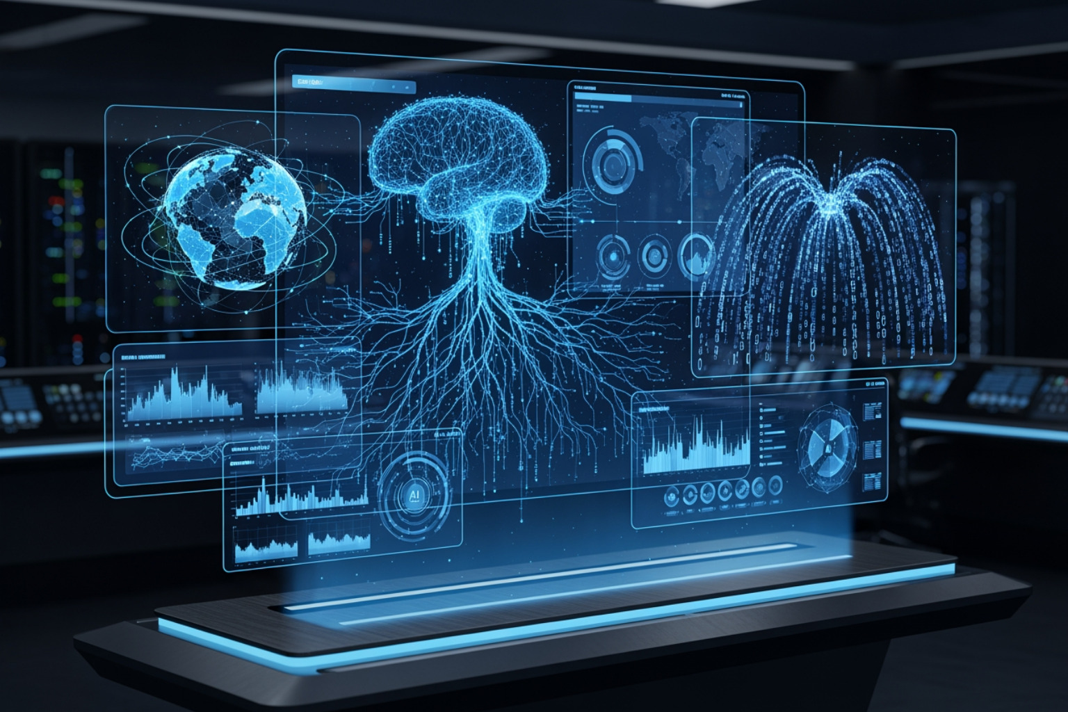 futuristic interface with AI elements - local seo software