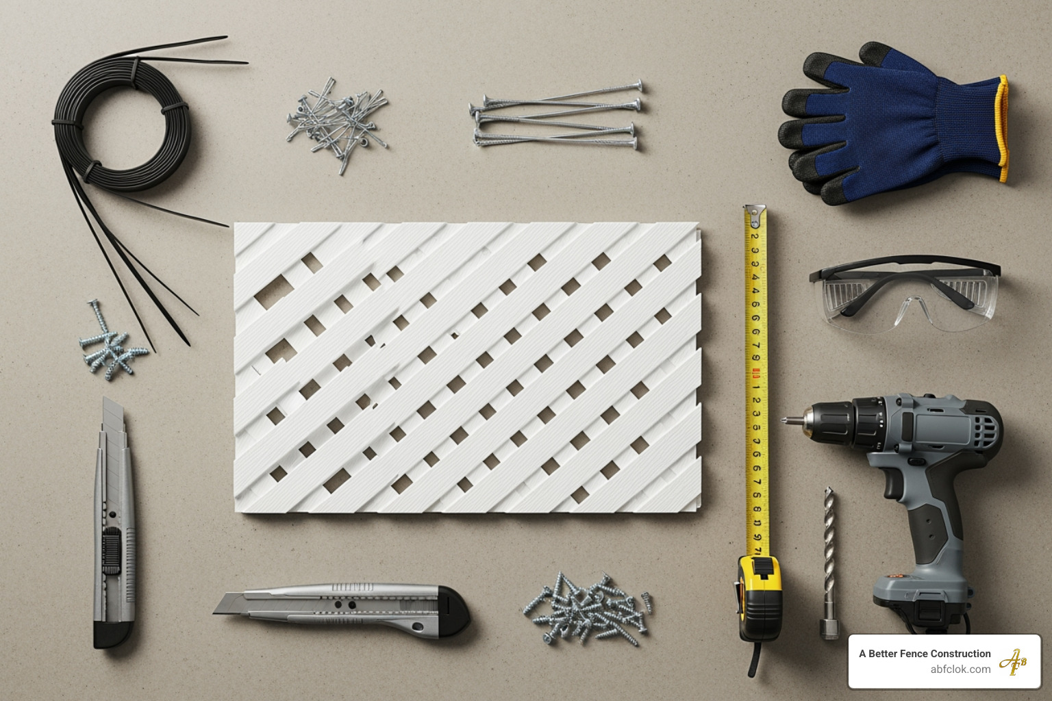 tools and materials for vinyl lattice installation - attach vinyl lattice to chain link fence tools and materials for vinyl lattice installation - attach vinyl lattice to chain link fence