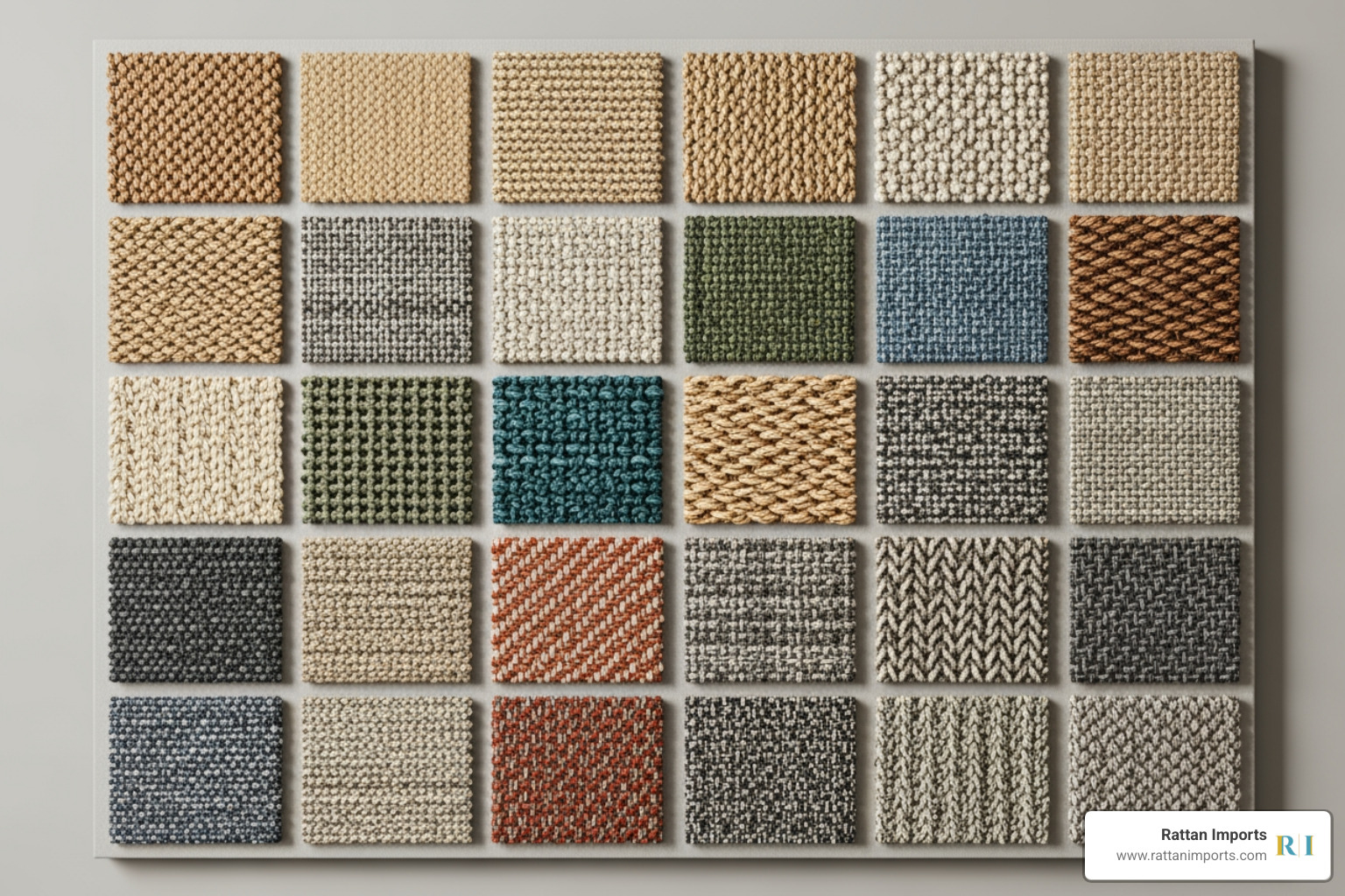 Collage showing the 20 different Lloyd Loom finish options. - lloyd flanders ottoman