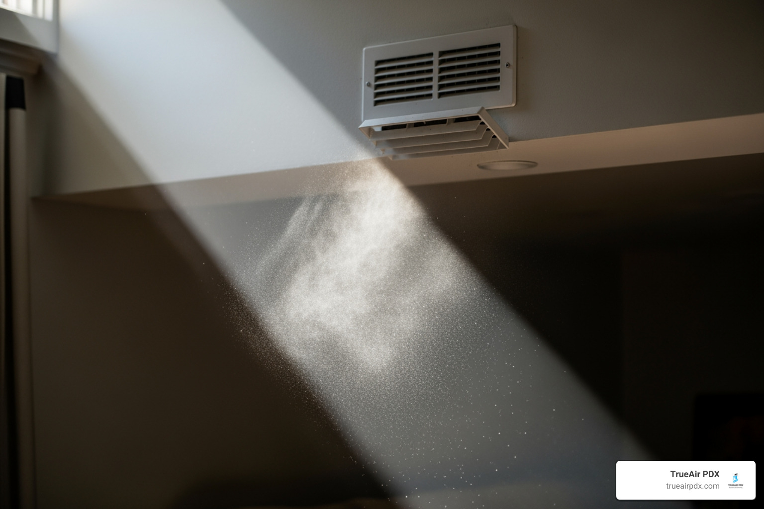 dust blowing from an air vent - air conditioning duct cleaning portland