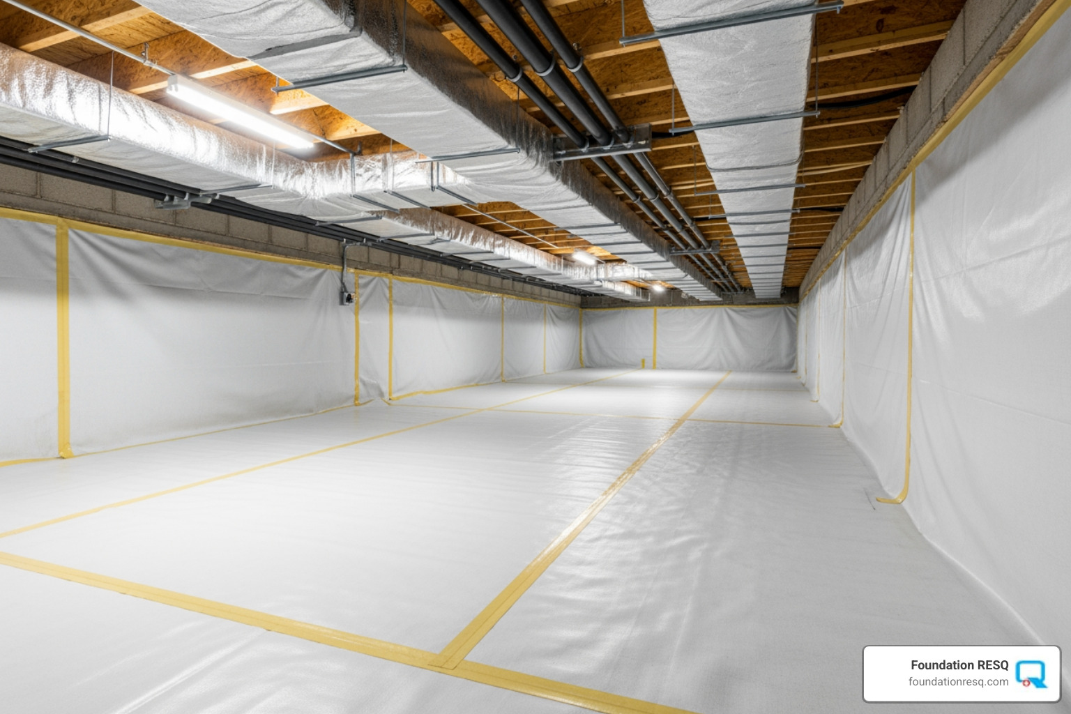 clean, dry, encapsulated crawl space - crawl space mold removal