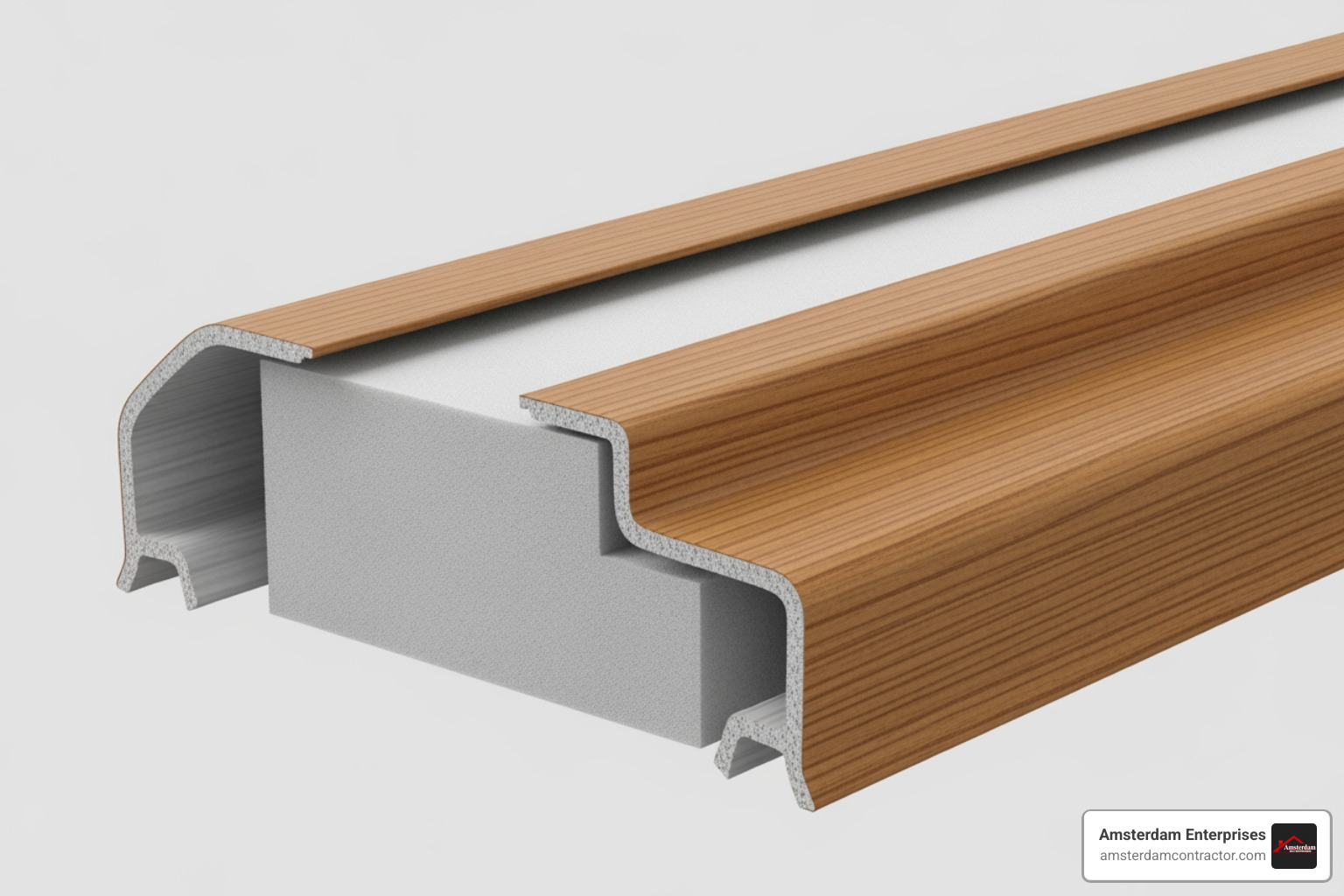 siding panel showing its thickness and insulation layer - vinyl siding services