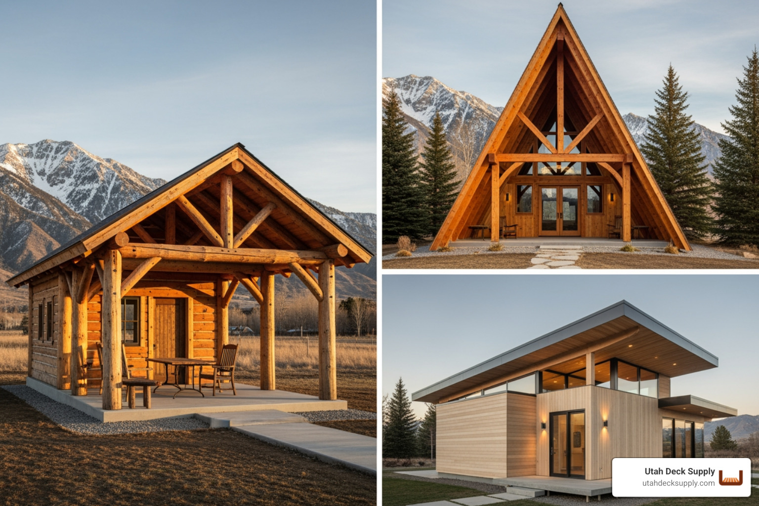 collage showing different pavilion styles: a rustic timber-frame, a classic A-frame, and a modern design - outdoor wood pavilion kits collage showing different pavilion styles: a rustic timber-frame, a classic A-frame, and a modern design - outdoor wood pavilion kits