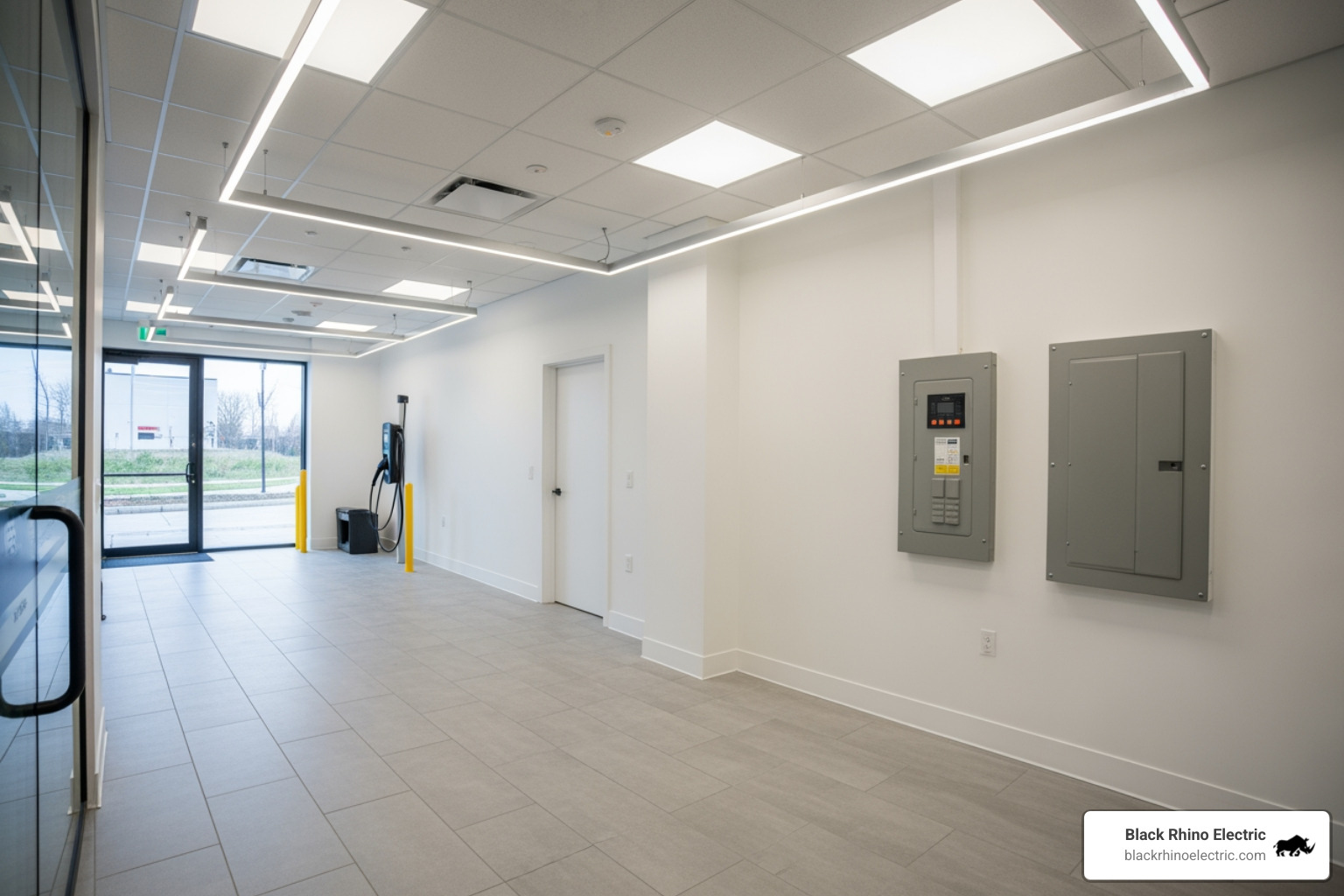 modern LED lighting in a commercial retail space; Tenant improvements; EV charger installation; Panel upgrades; Flickering lights; Tripping breakers; Outdated wiring - commercial electrician ogden