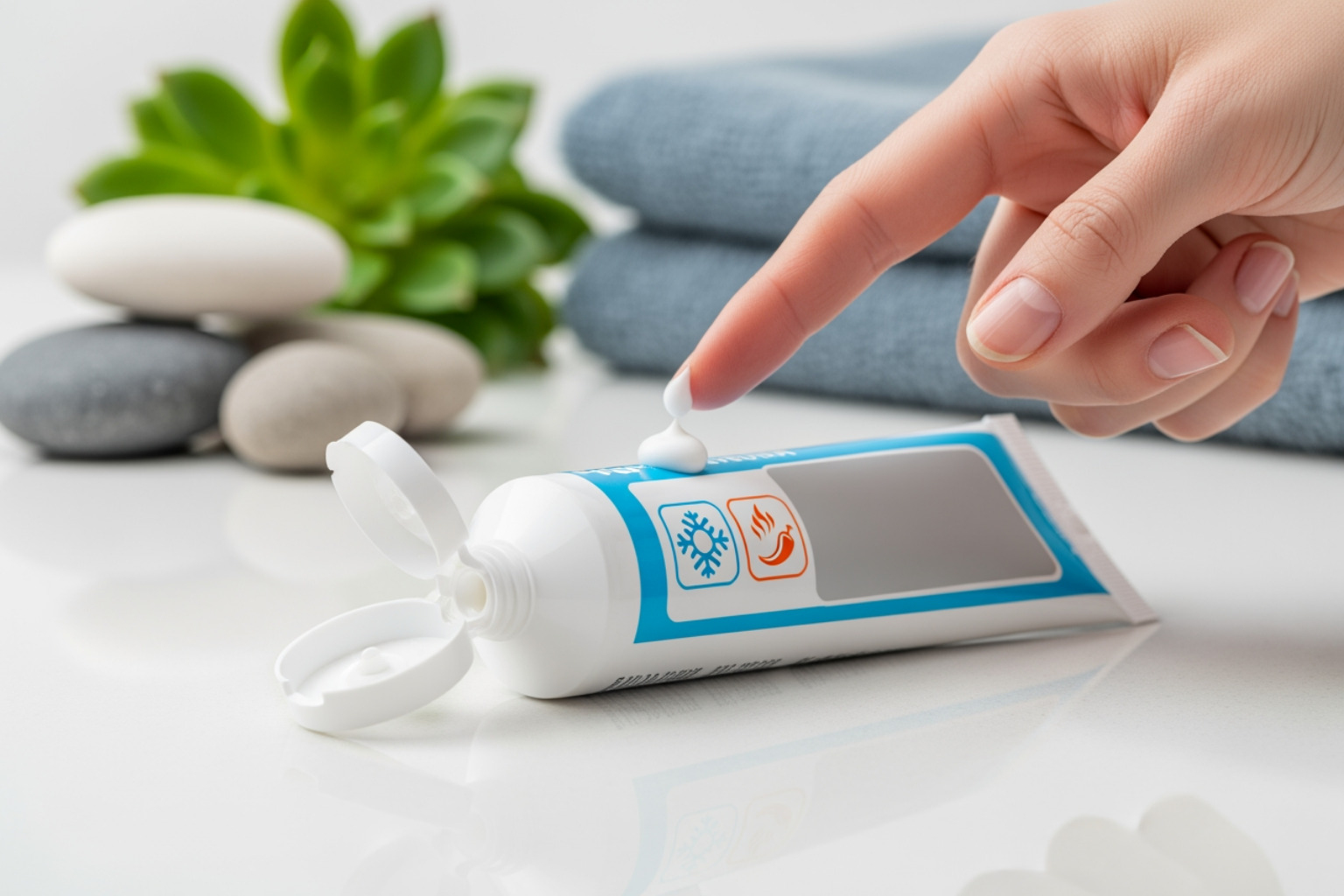 lineup of different pain relief cream products on a clean background - topical pain relief cream