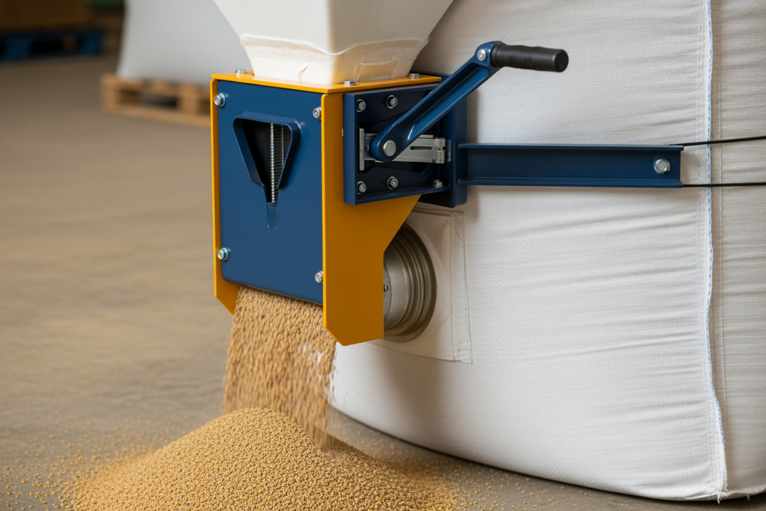 Sterling Systems & Controls portable dispenser attached to a bulk bag - bulk bag dispenser Sterling Systems & Controls portable dispenser attached to a bulk bag - bulk bag dispenser