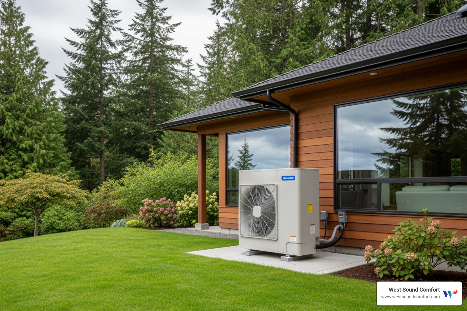 heat pump installation beside island home - reliable heat pump company in bainbridge island, wa