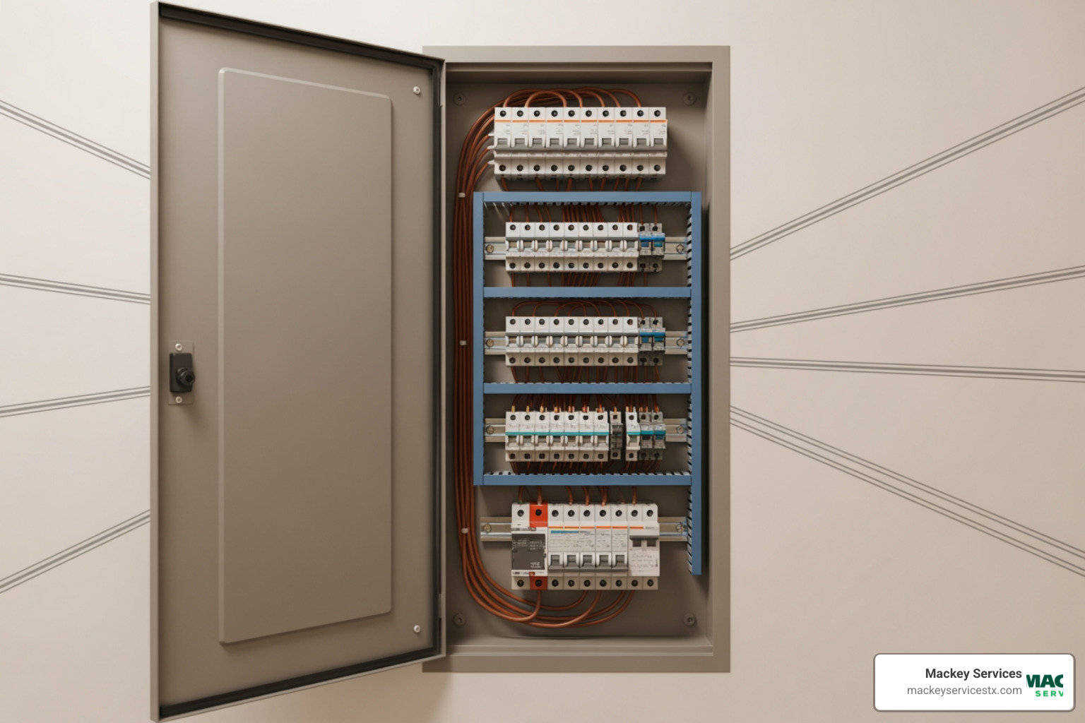 Infographic explaining electrical panel function - electrical panels league city tx