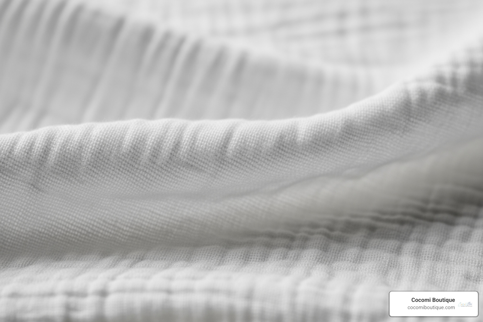 Close-up shot showing the open weave of a muslin swaddle blanket, highlighting its light and airy texture. - organic cotton swaddle blanket