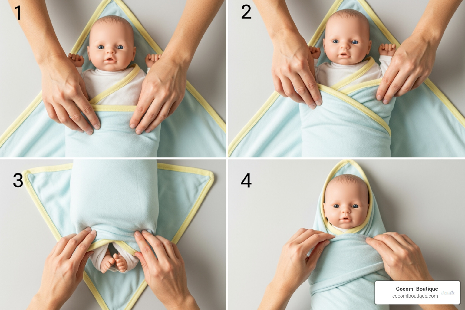 step-by-step swaddling guide - best organic swaddle blanket