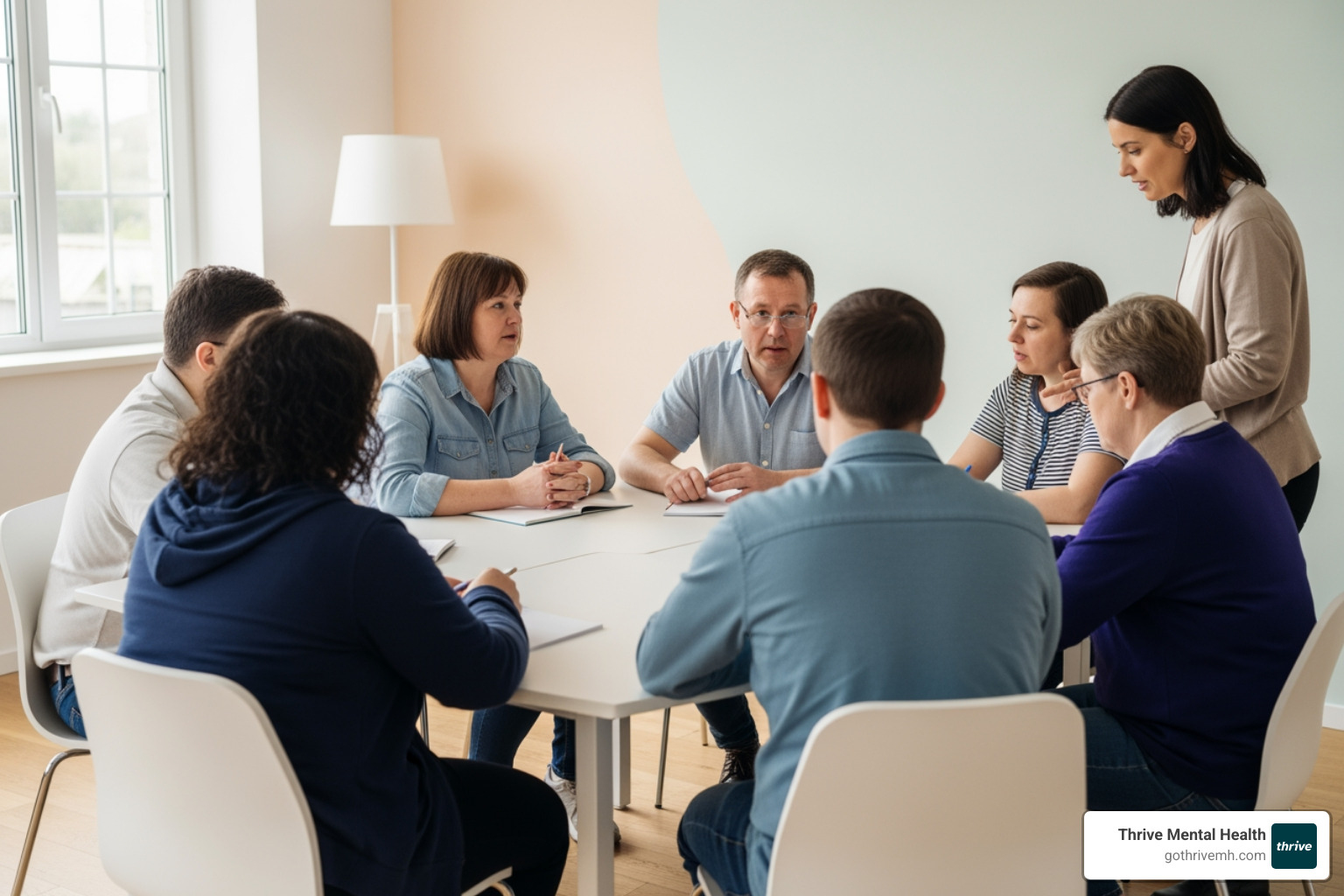 participants in a group learning session at Parc Center - Where can I find adult autism support services in the Tampa Bay area that offer structured day programs?