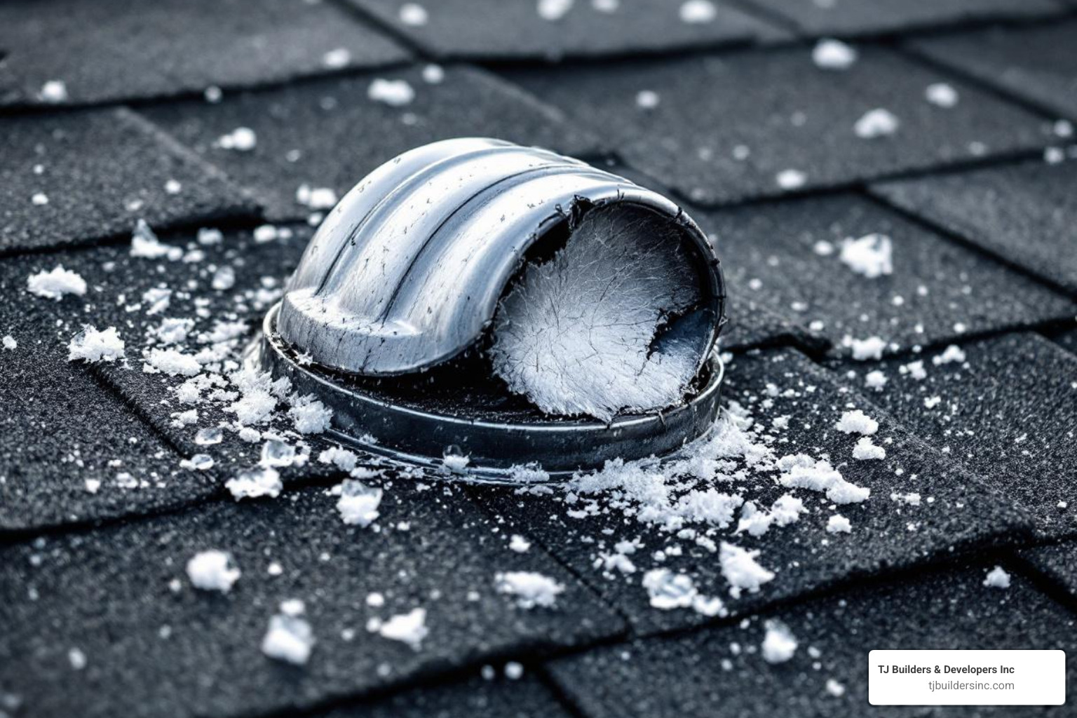 dented metal roof vents indicating hail impact - Hail damage roof dented metal roof vents indicating hail impact - Hail damage roof