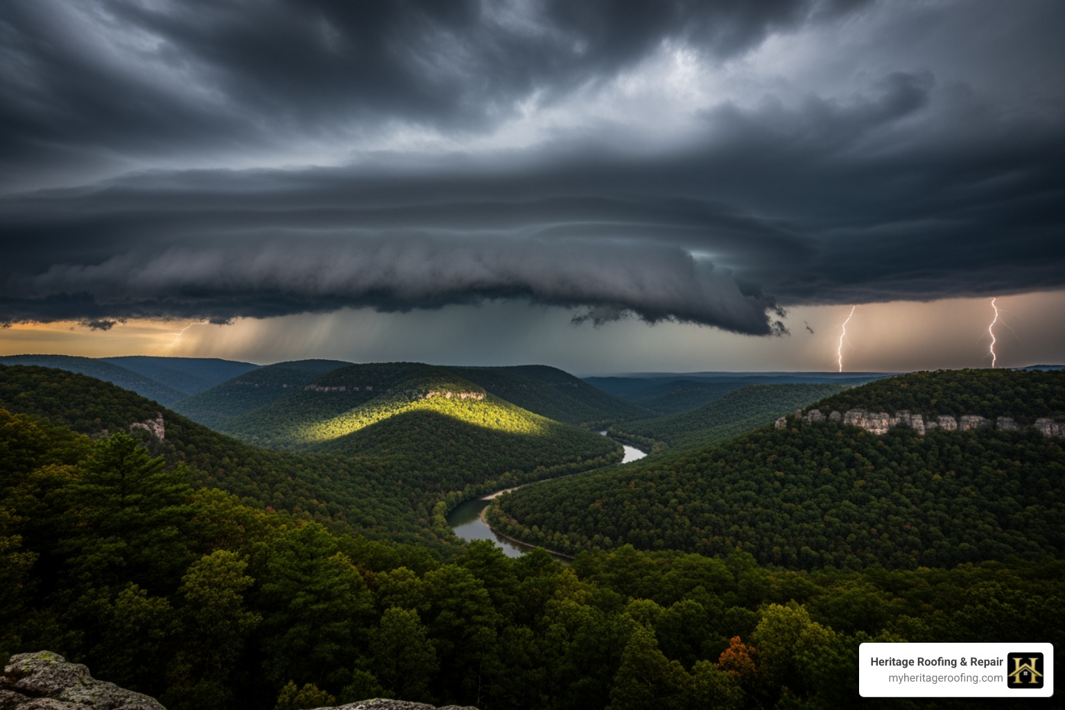 Dramatic storm clouds over the Ozarks - Fayetteville roofing company Dramatic storm clouds over the Ozarks - Fayetteville roofing company