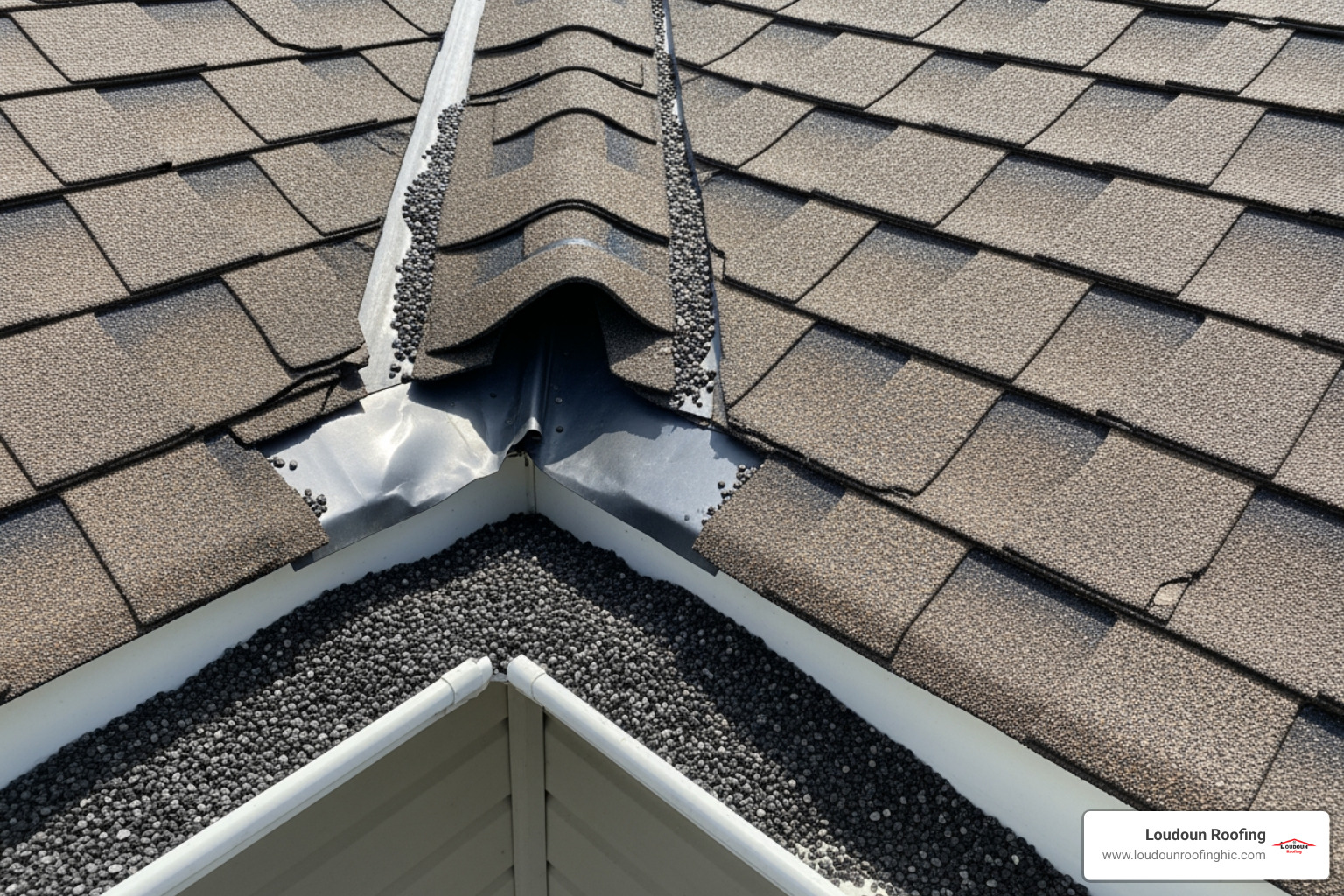 Common roof problems like curled shingles, missing granules, and damaged flashing - roof inspection loudoun county