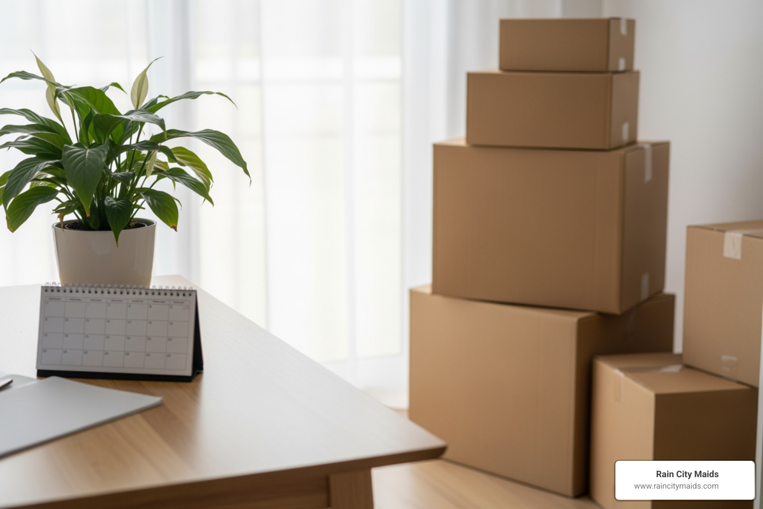 Infographic showing 5 stages of a smart move: Plan your timeline and book services 2-4 weeks ahead, Pack with professional help or quality materials, Move with licensed and insured movers, Clean thoroughly before unpacking, Unpack and settle into your fresh, sanitized home - best move-in service in kirkland, wa