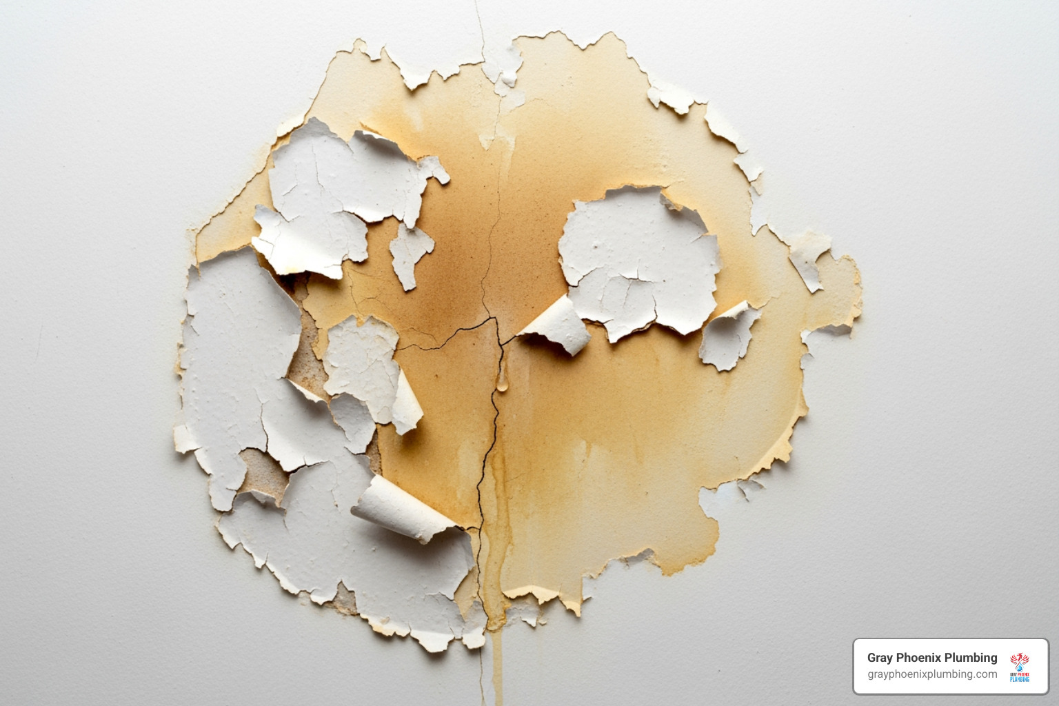 Water stain on a ceiling below a bathroom - Plumbing Repair Denver Water stain on a ceiling below a bathroom - Plumbing Repair Denver