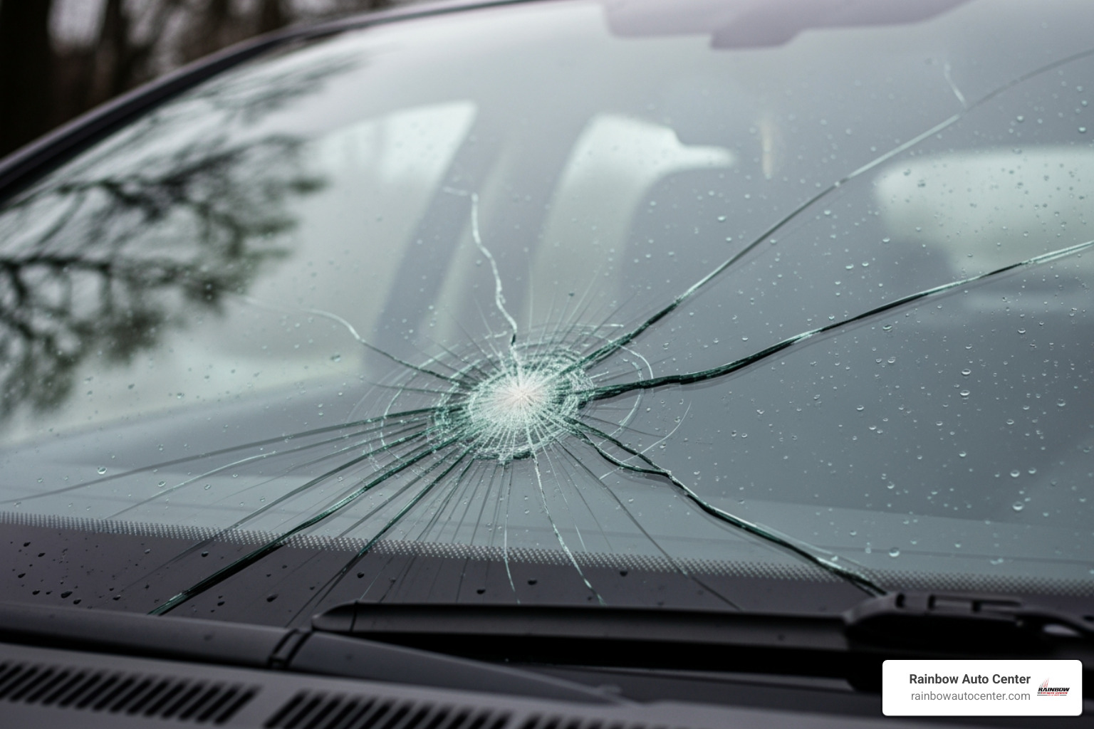 long crack across a windshield labeled "Replacement Needed" - quick fix windshield repair