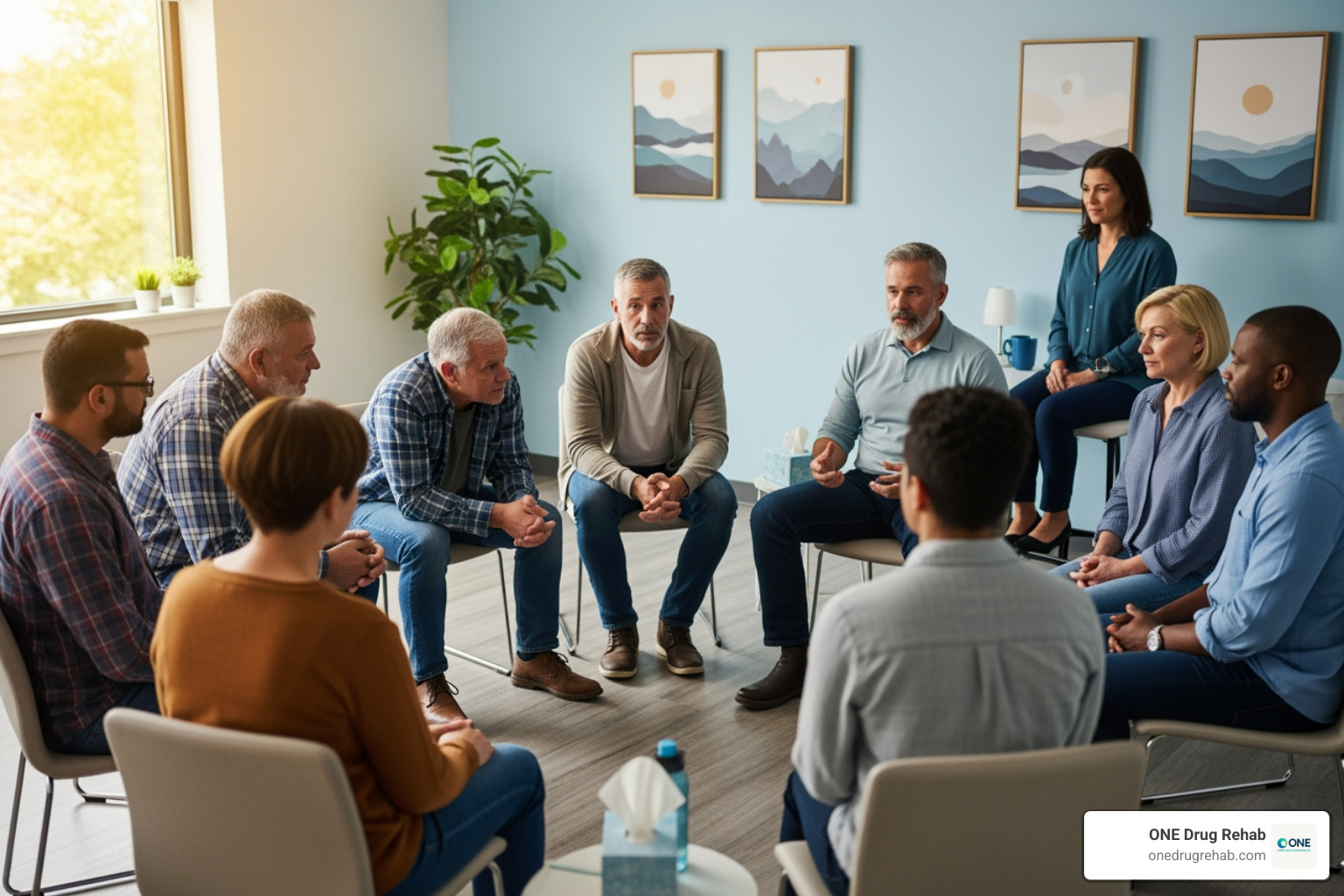 veterans in a group therapy session - drug rehab programs for veterans