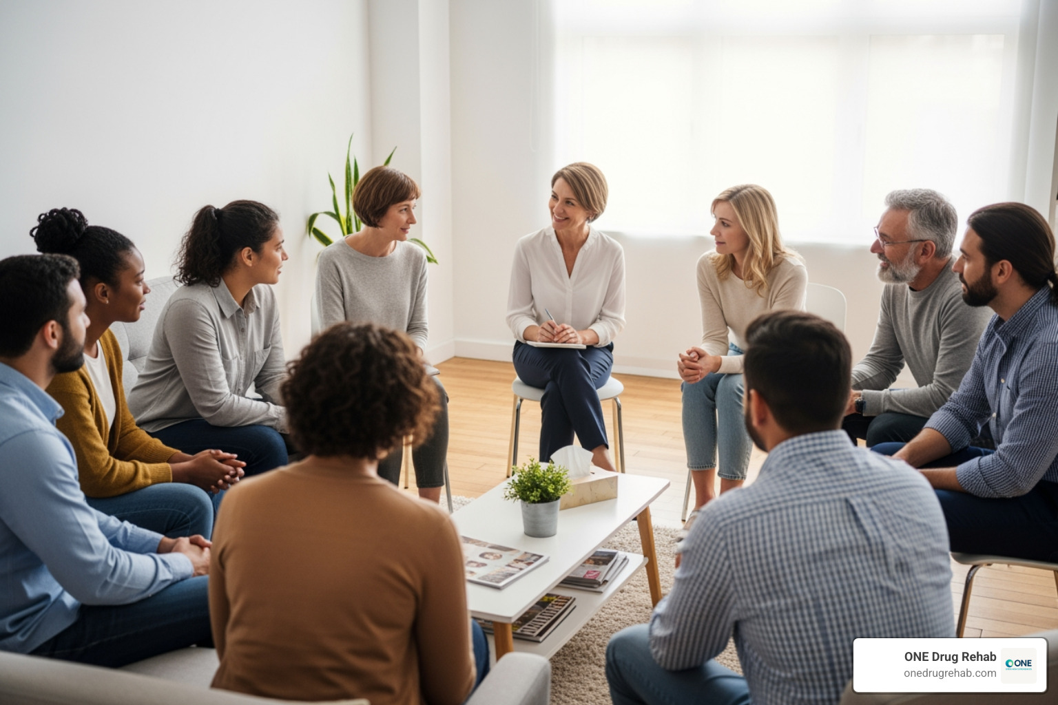 Group therapy session in progress - Fentanyl detox programs Group therapy session in progress - Fentanyl detox programs