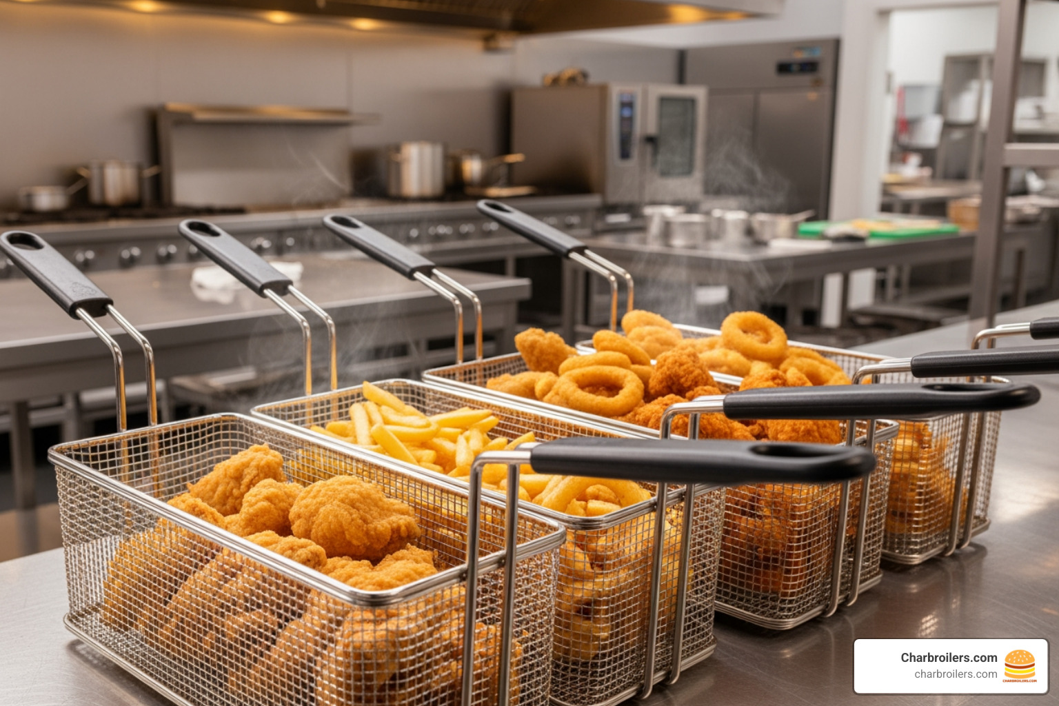 Nickel-plated fryer baskets with cool-touch handles - atfs40