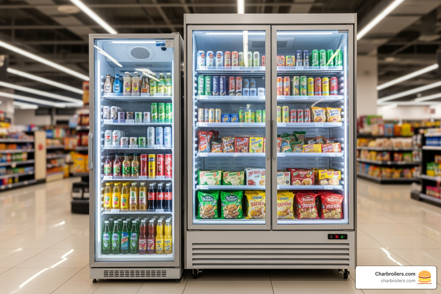 single door vs double door upright display fridge - upright display fridge