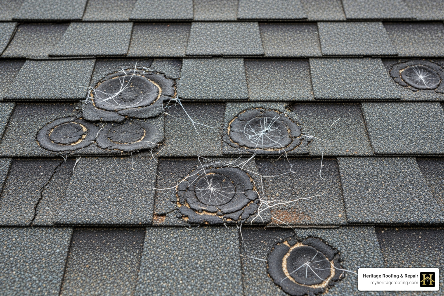 hail-damaged asphalt shingles - home storm repair company