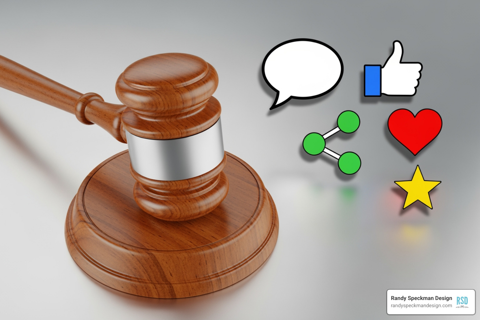 Gavel and social media icon - Kennewick social media Gavel and social media icon - Kennewick social media