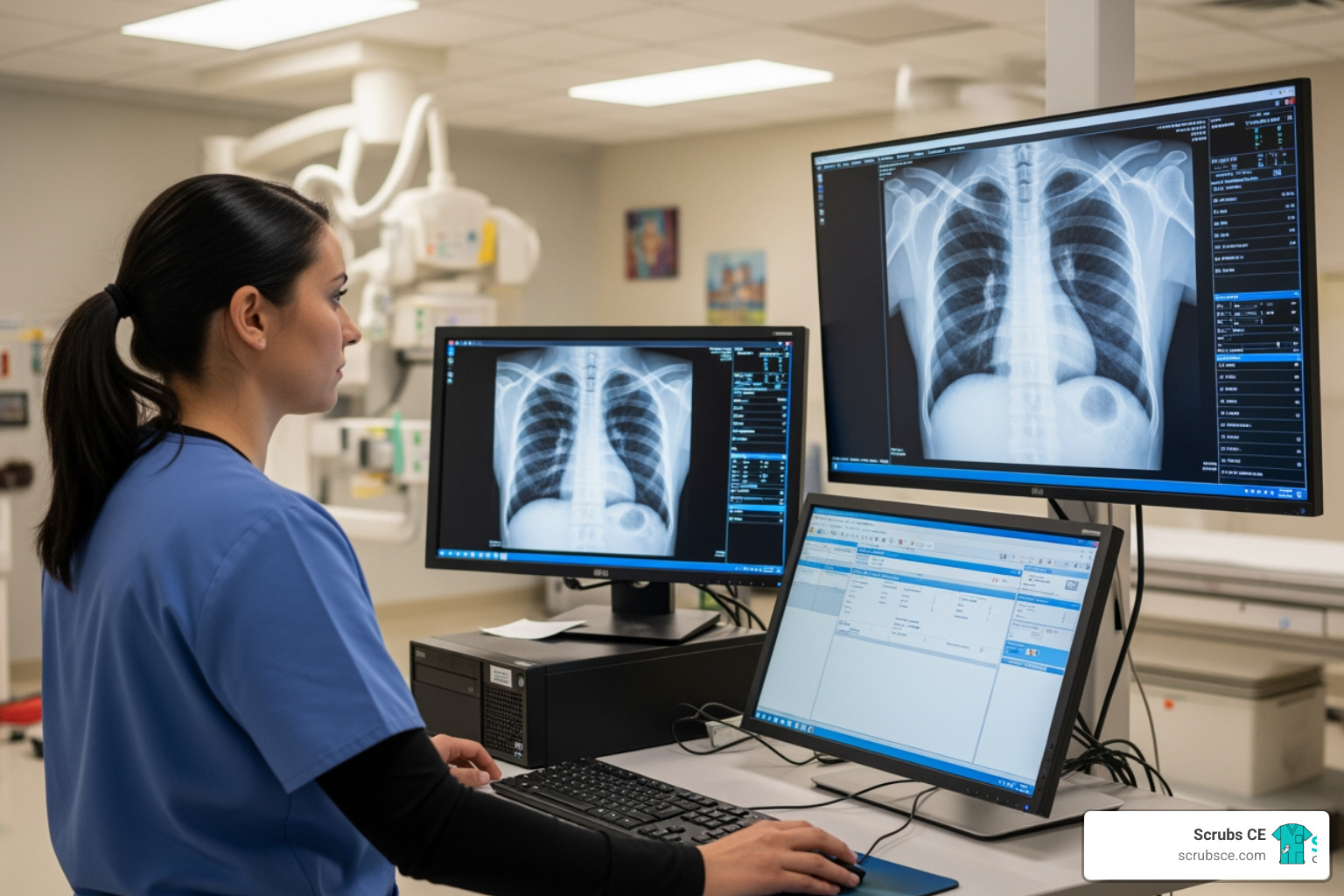 radiologic technologist reviewing a digital x-ray - most frequently asked questions about ce credits for radiologic technologists radiologic technologist reviewing a digital x-ray - most frequently asked questions about ce credits for radiologic technologists