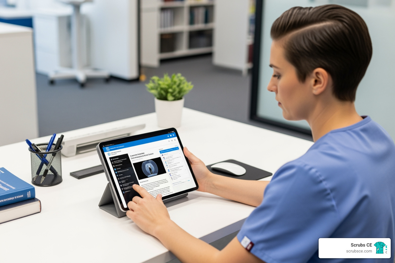 technologist using tablet for online CE course - most frequently asked questions about ce credits for radiologic technologists technologist using tablet for online CE course - most frequently asked questions about ce credits for radiologic technologists