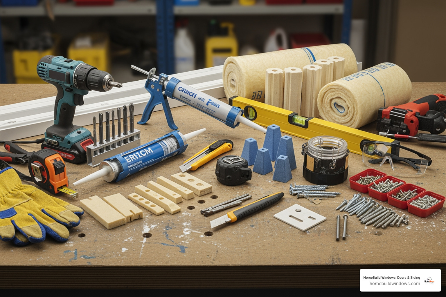 tools and materials for window installation - house window installation