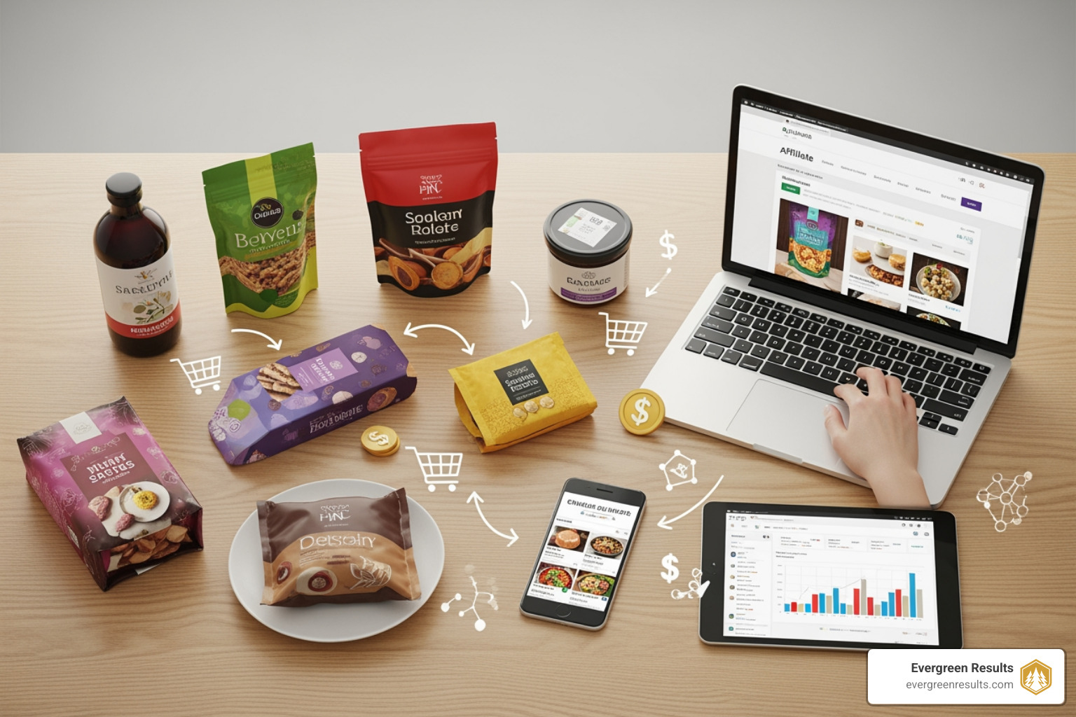 person on laptop with affiliate dashboard - affiliate marketing for food brands