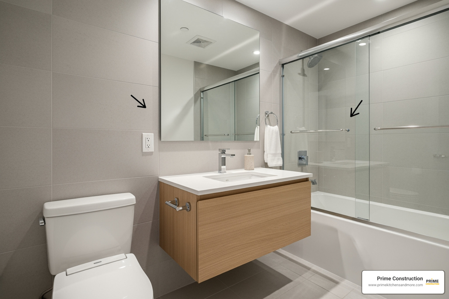 mid-range bathroom with labeled fixtures - bathroom remodel cost