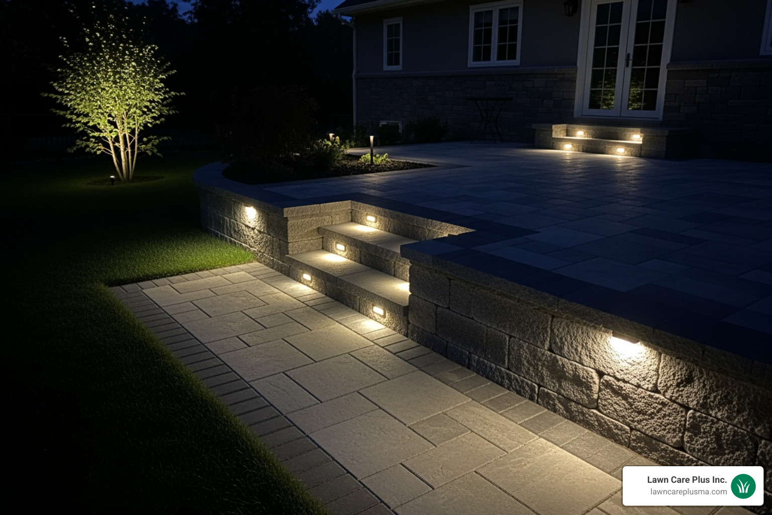 hardscape lighting at night - Hardscape lighting design