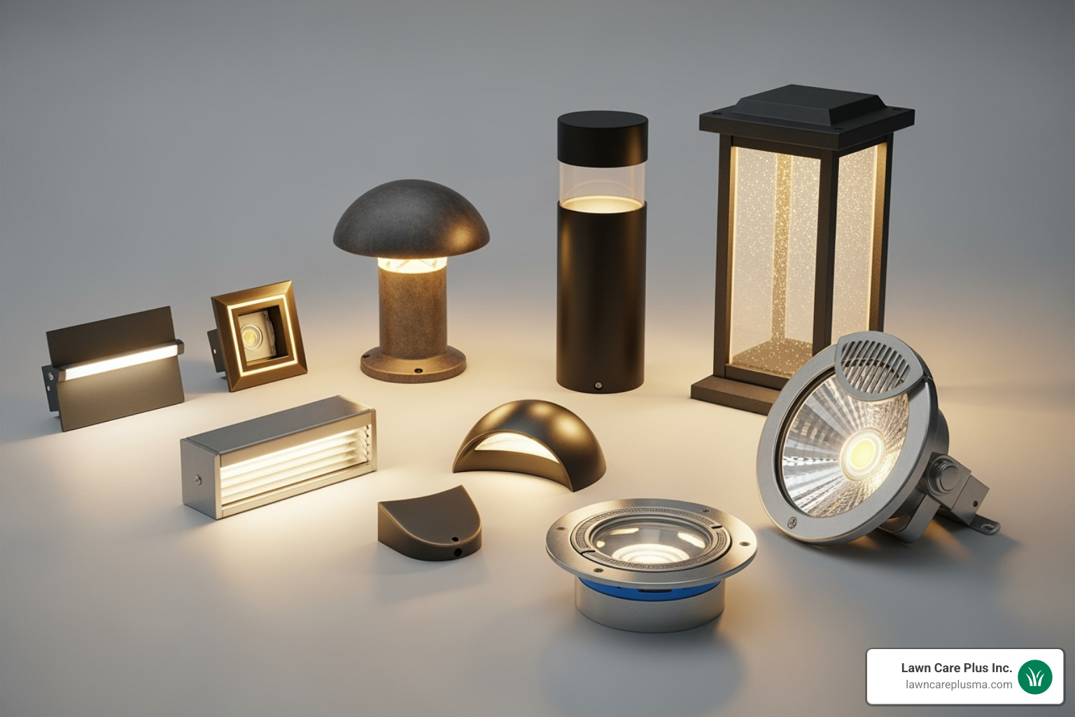 variety of hardscape light fixtures - Hardscape lighting design