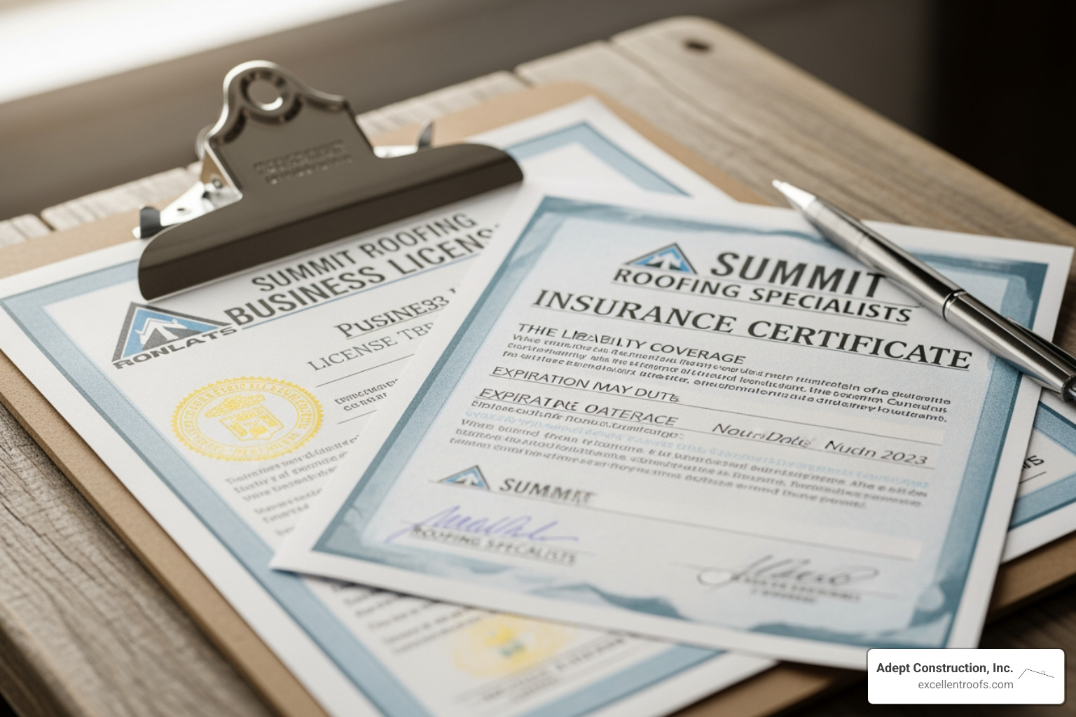 A roofer's license and insurance certificate - how to find quality roofers near me