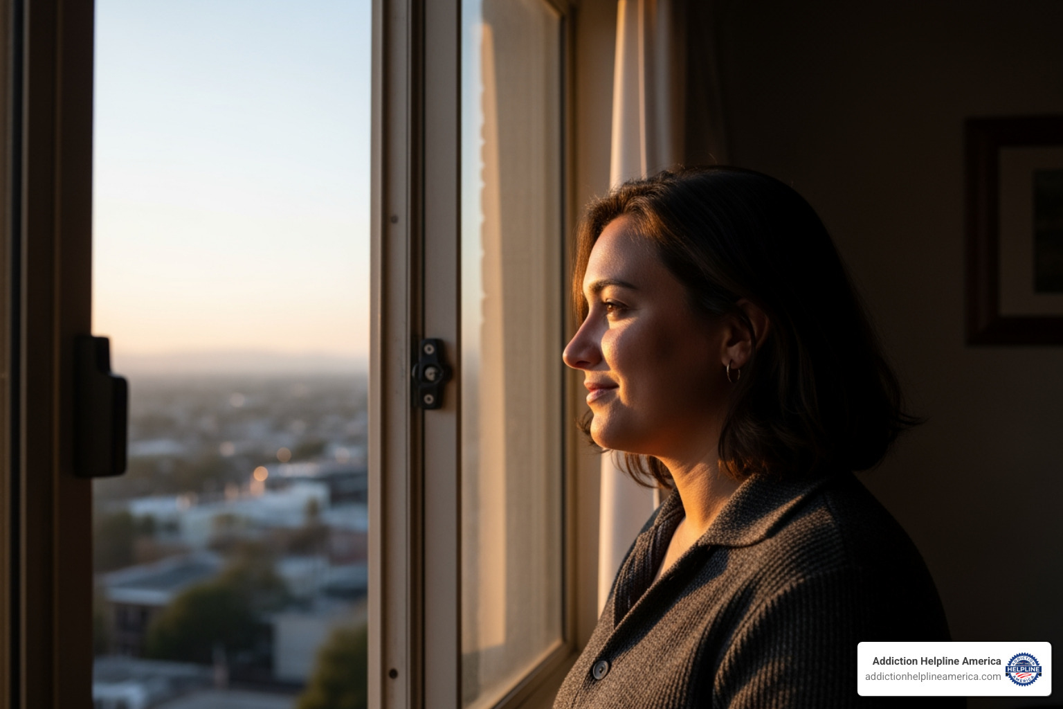 Person thoughtfully looking out a window - Springfield rehab centers