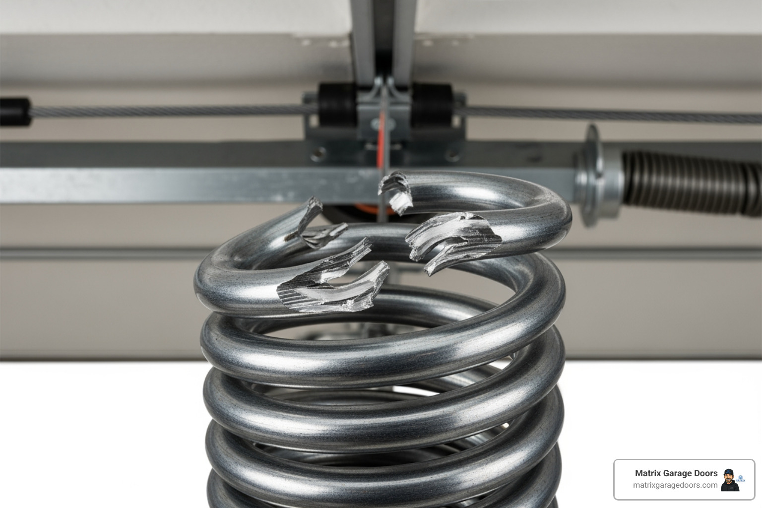 a broken garage door spring - emergency garage door repair columbus ohio