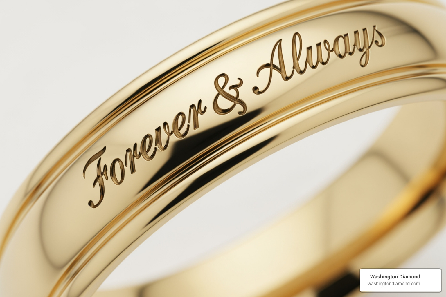 classic wedding band with a script font engraving - cute engravings for wedding bands