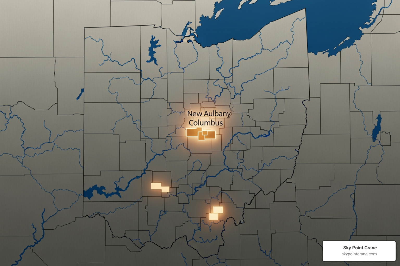 of a map of Ohio highlighting the key data center clusters in New Albany, Columbus, and other emerging areas - Ohio data center of a map of Ohio highlighting the key data center clusters in New Albany, Columbus, and other emerging areas - Ohio data center