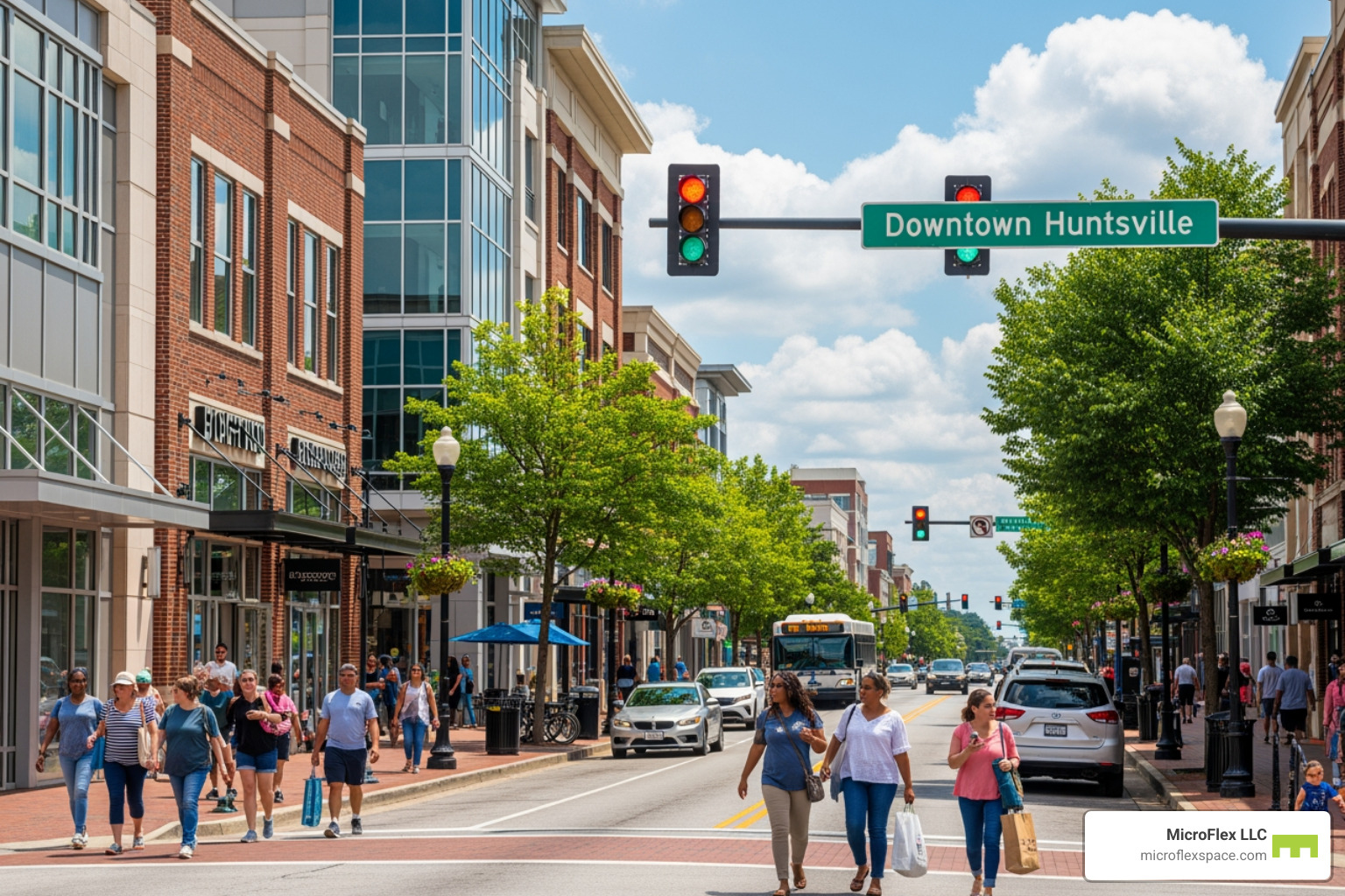 A busy retail street or office park in Huntsville - commercial lease huntsville al A busy retail street or office park in Huntsville - commercial lease huntsville al