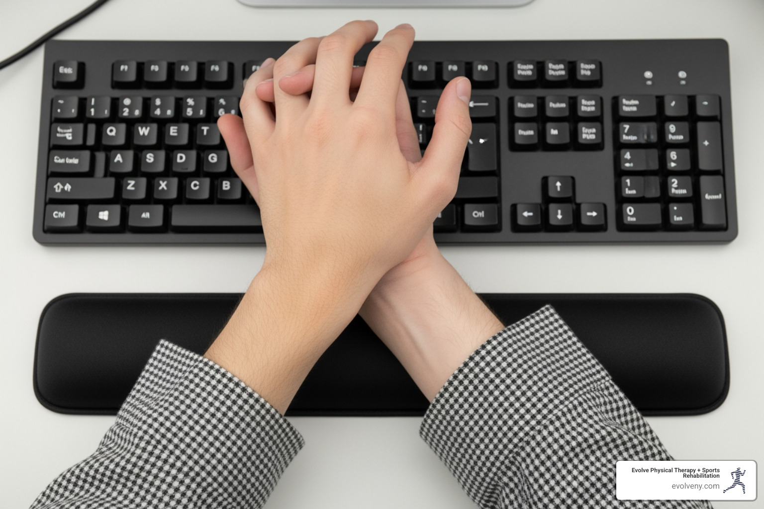 correct neutral wrist and forearm position for typing - what is the ergonomically optimum body posture