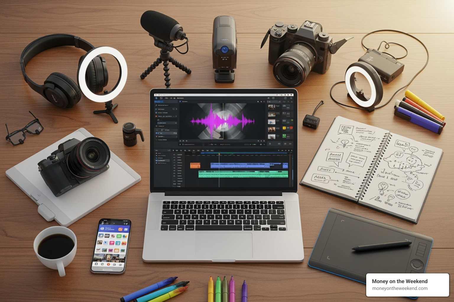 Canva interface editing a social media template - Content creation tools Canva interface editing a social media template - Content creation tools