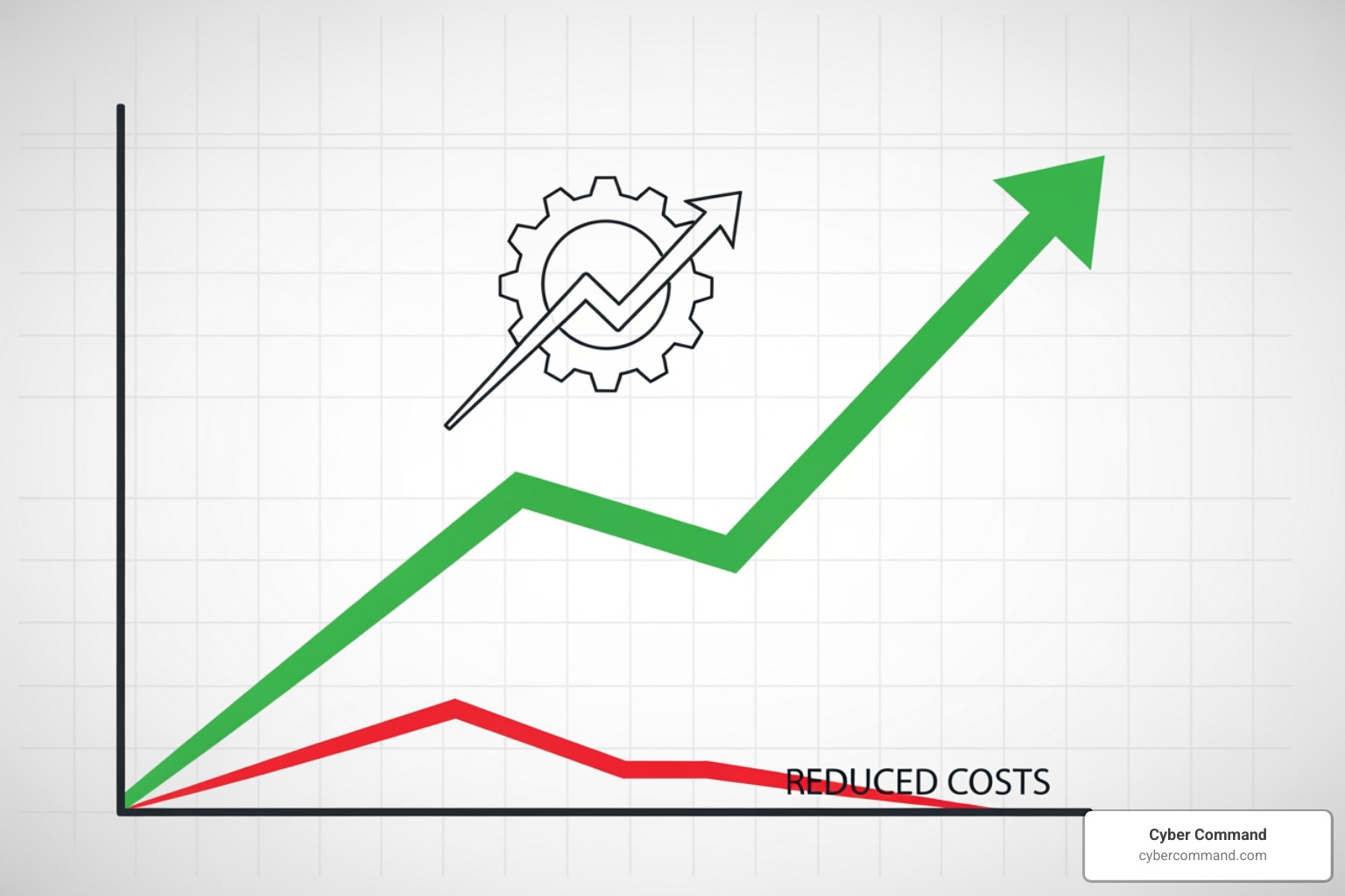chart showing increased productivity and reduced costs - digital process automation