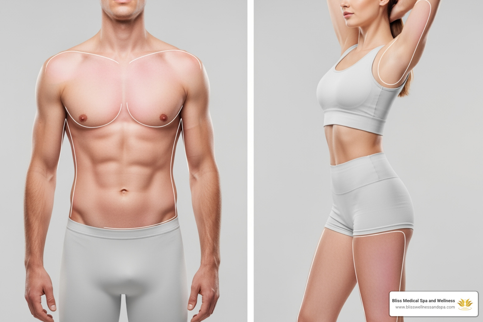 Common laser hair removal treatment areas for both men and women - laser hair removal in glendale az