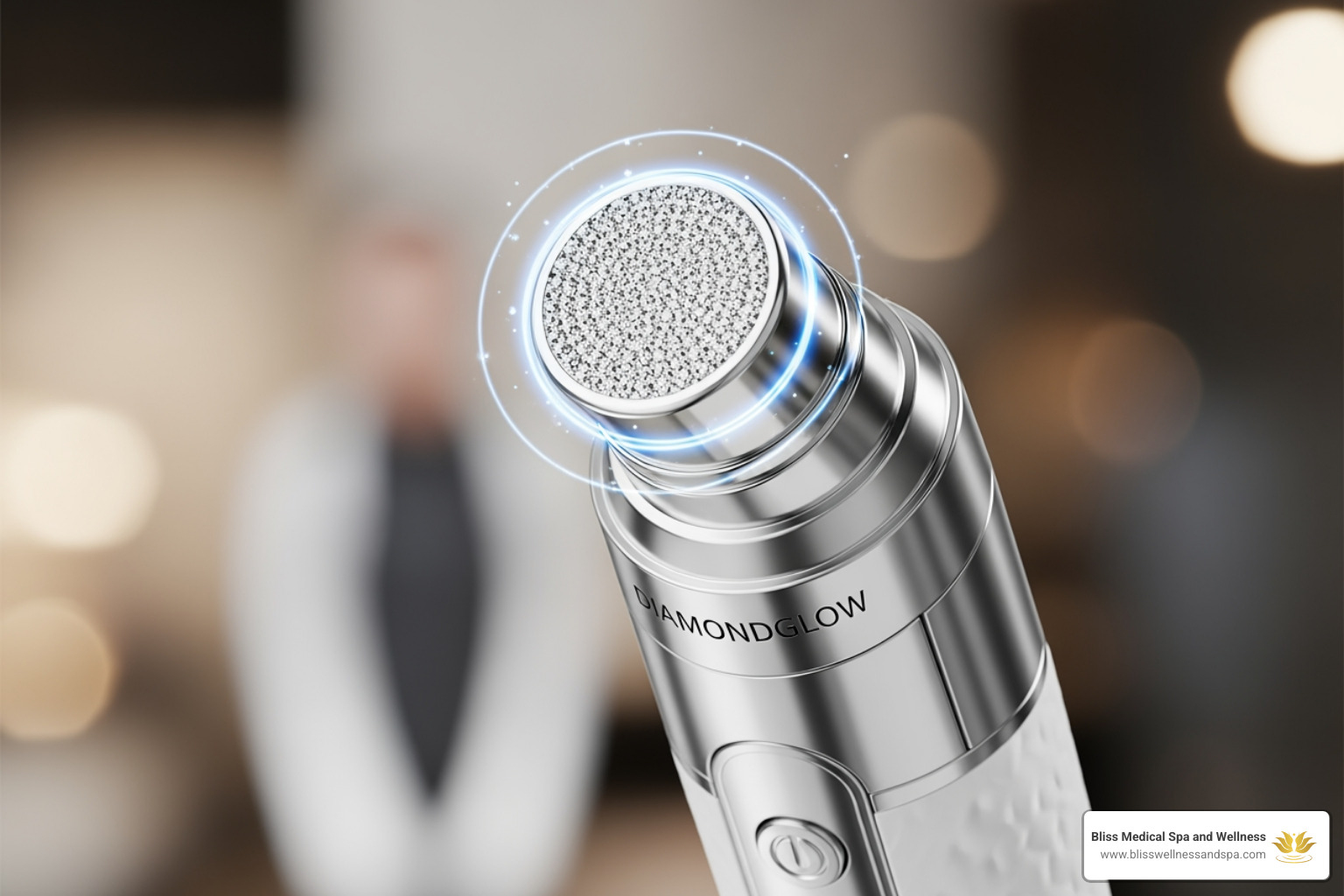 A close-up image of the DiamondGlow wand with its diamond tip, demonstrating the precision and advanced technology used in the procedure - diamond glow procedure A close-up image of the DiamondGlow wand with its diamond tip, demonstrating the precision and advanced technology used in the procedure - diamond glow procedure