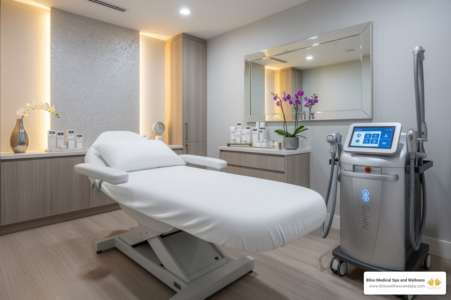 clean and professional medical spa treatment room - laser hair removal AZ