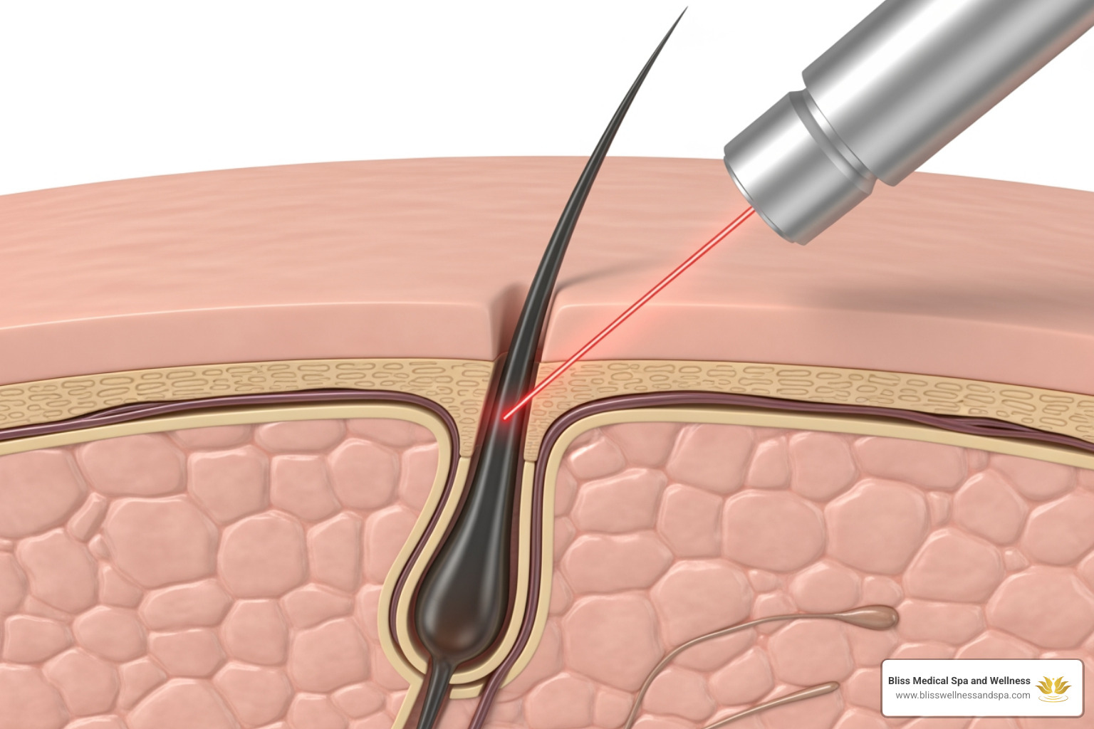 diagram showing a laser targeting a hair follicle during the anagen growth phase - laser hair removal AZ